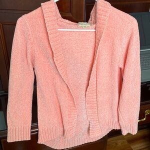 Girls soft pink cardigan sweater with hood 🌸 size 10